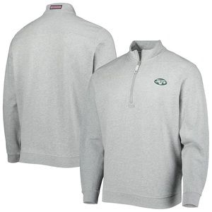 New York Jets Vineyard Vines Heathered Gray Shep Shirt Team Quarter-Zip Jacket